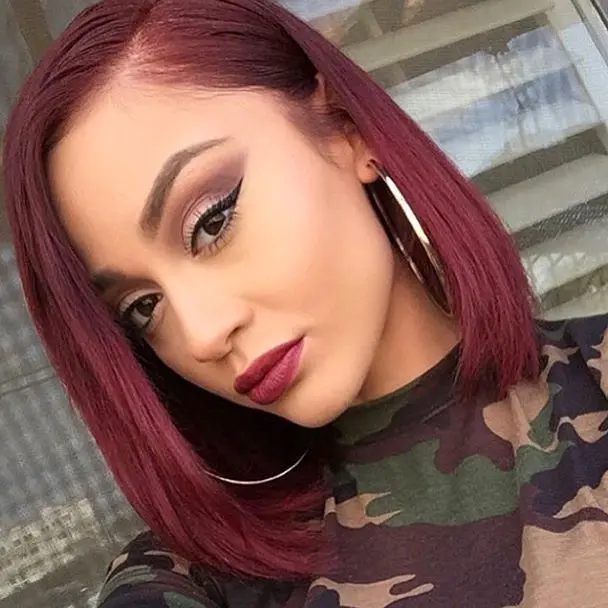 Sleek Burgundy Bob Hairstyle