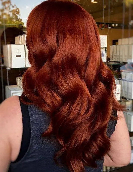 Rich Auburn Waves Hairstyle