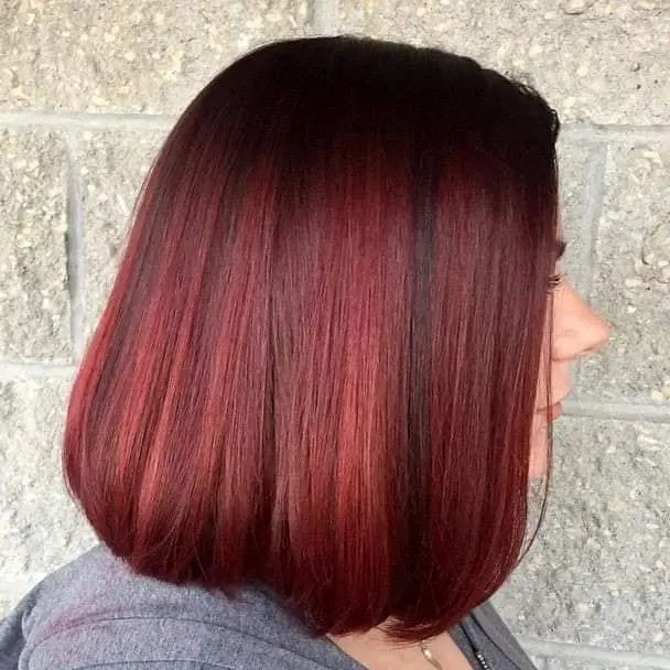 Subtle Red Highlights Bob Hairstyle