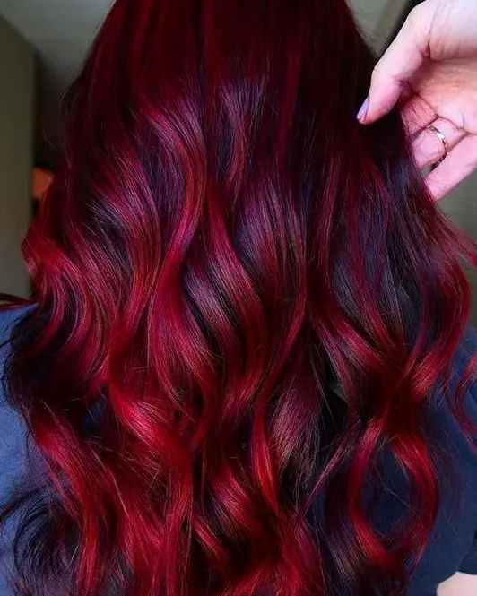 Deep Red Ombre Hairstyle