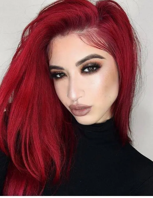 Fiery Red Layers Hairstyle