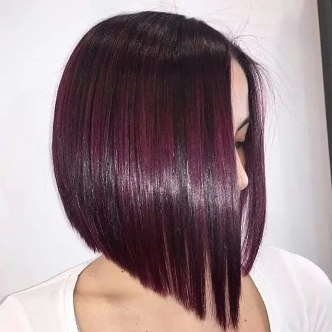 Plum Red Bob Hairstyle