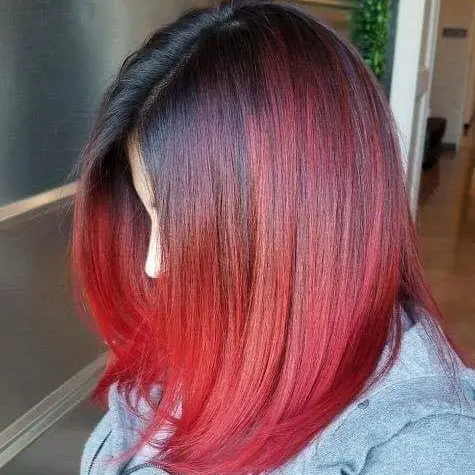 Red Ombre Bob Hairstyle