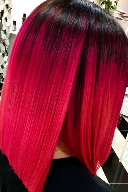 Bright Red Ombre Hairstyle