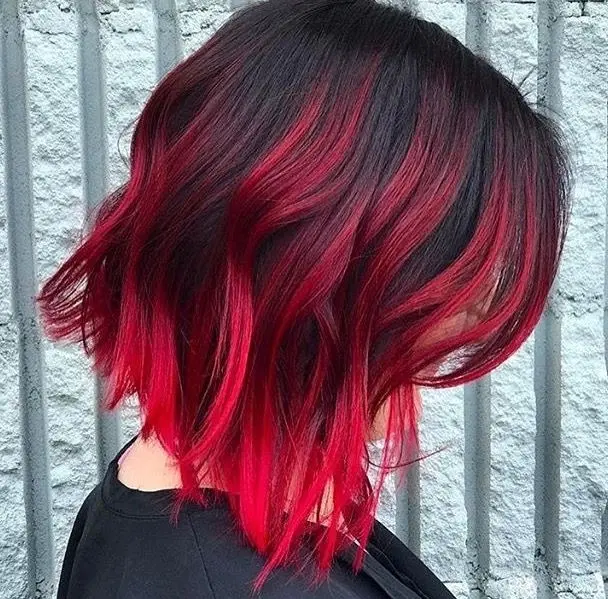 Red Balayage Bob Hairstyle