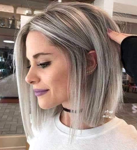 Silver Sleek Bob hairstyle