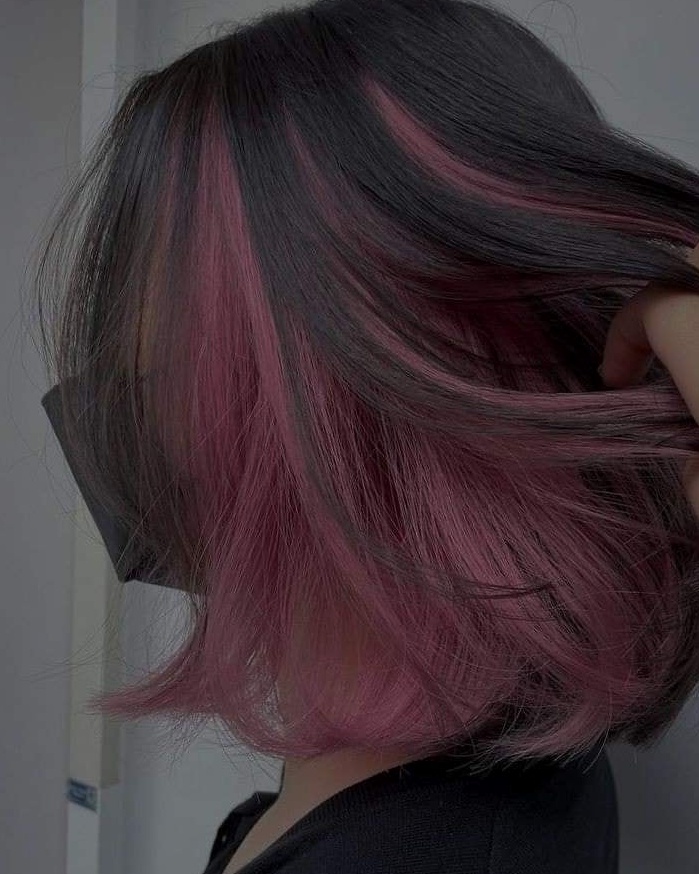 Dusty Pink Balayage Bob hairstyle