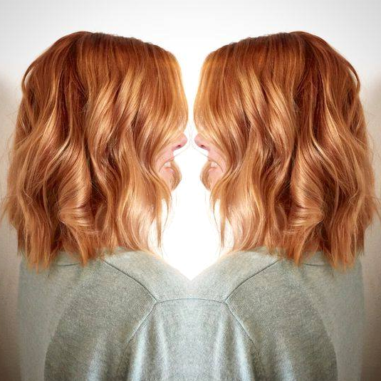 Golden Blonde Wavy Bob hairstyle