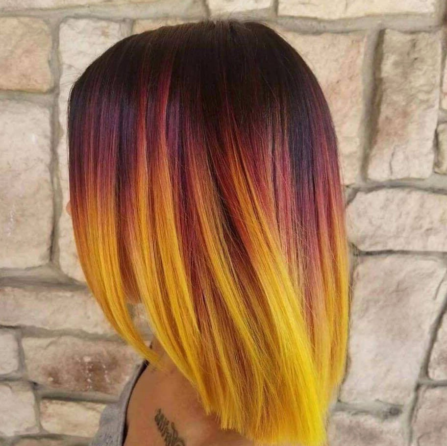 Sunset Ombre Bob hairstyle