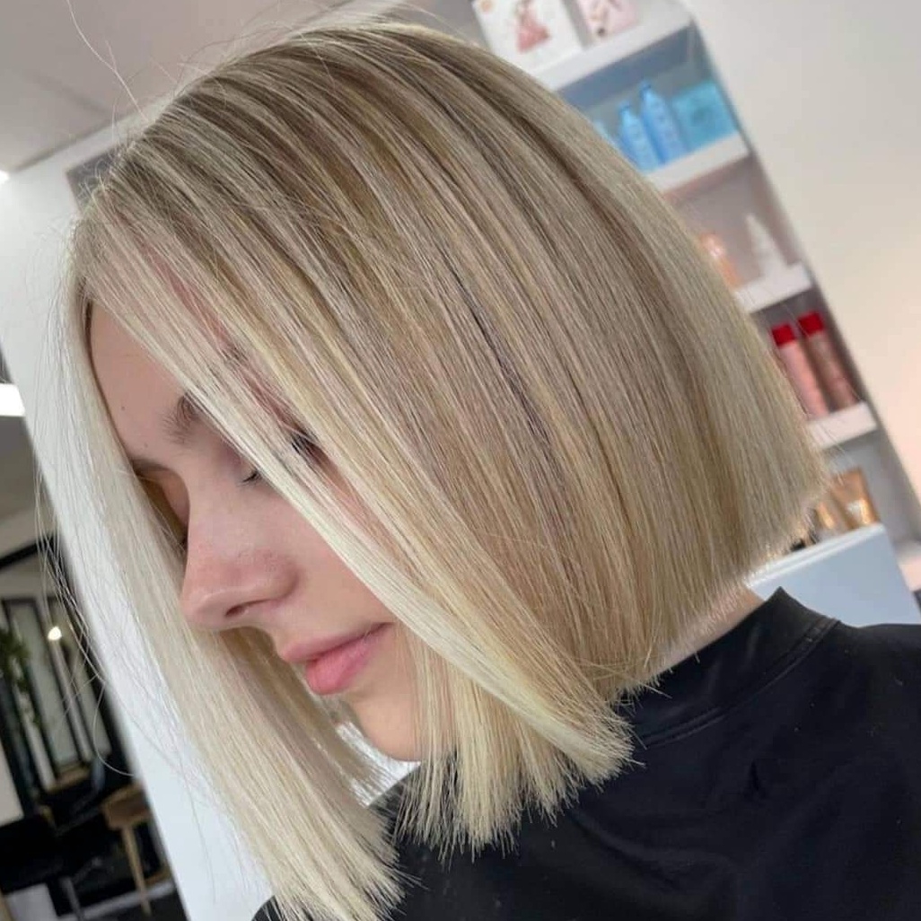 Platinum Blonde Sleek Bob hairstyle