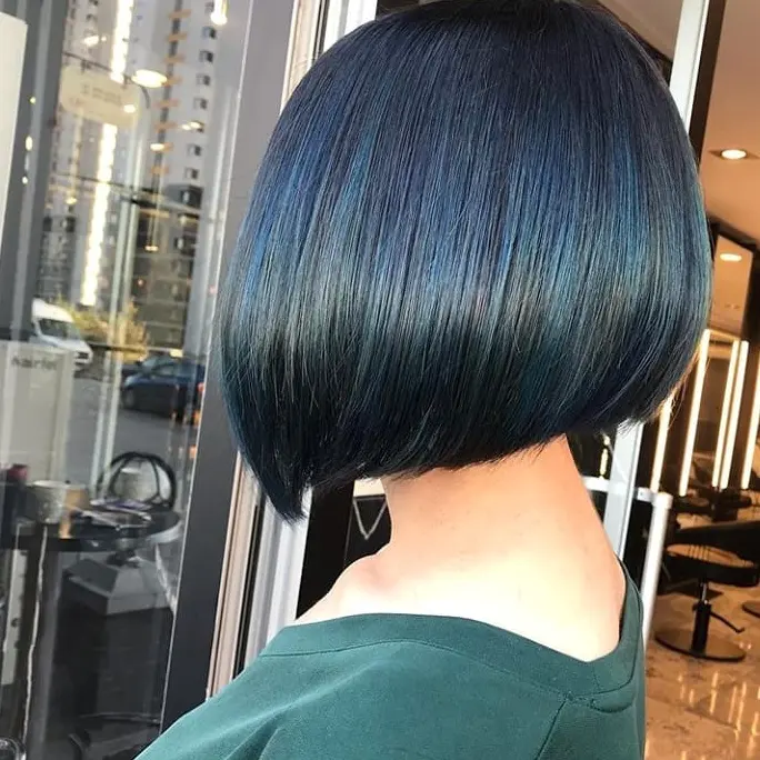 Midnight Blue Bob Hairstyle