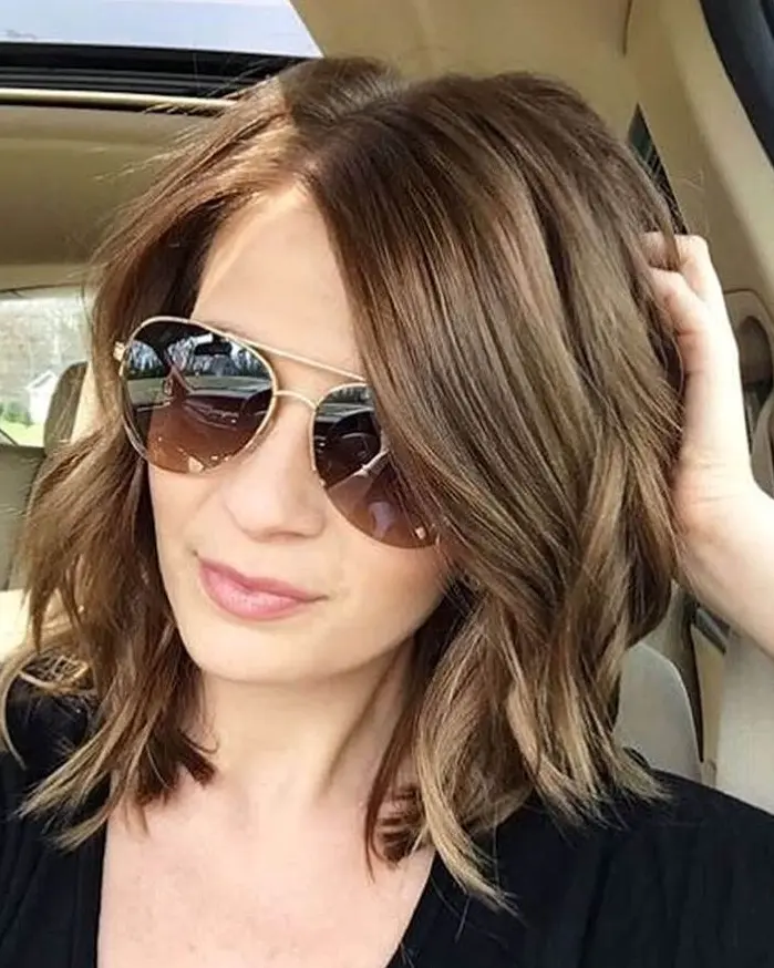 Wavy Brunette Bob Hairstyle