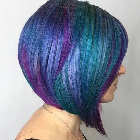 Vibrant Multicolored Bob Hairstyle