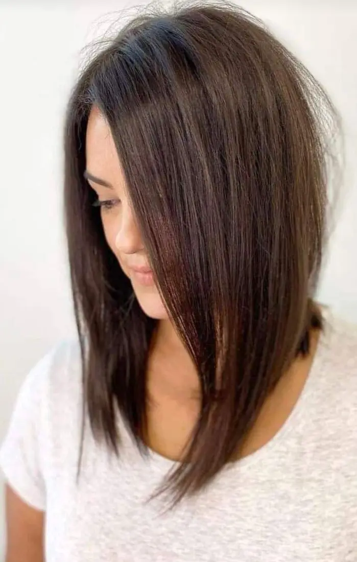 Long Angled Bob Hairstyle