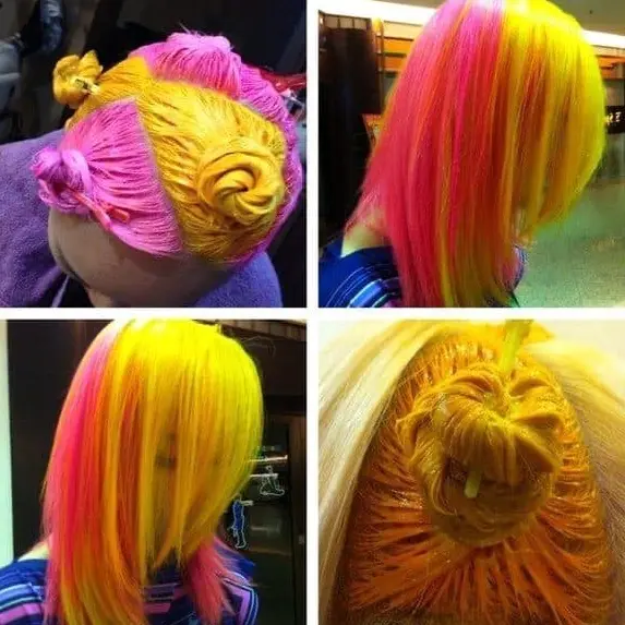 Vibrant Rainbow Bob Hairstyle