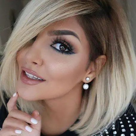 Blonde Bob with Dark Roots Hairstyle