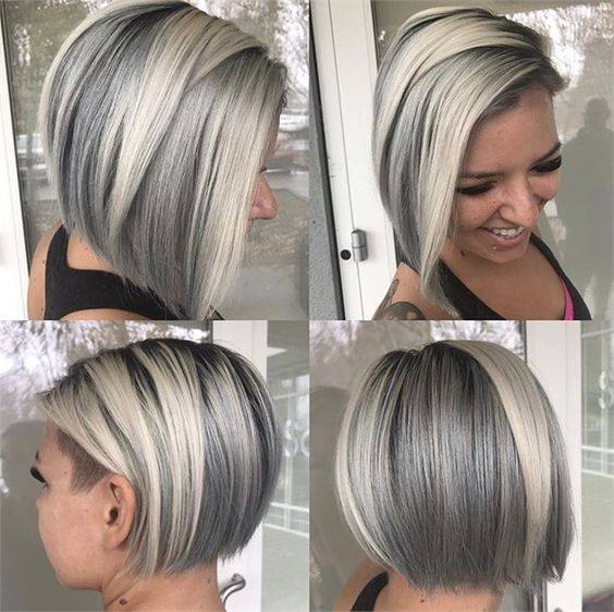 Silver and Black A-Line Bob