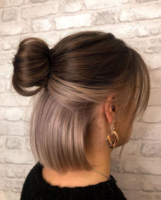 Half-Up Bob with Ash Blonde Ends