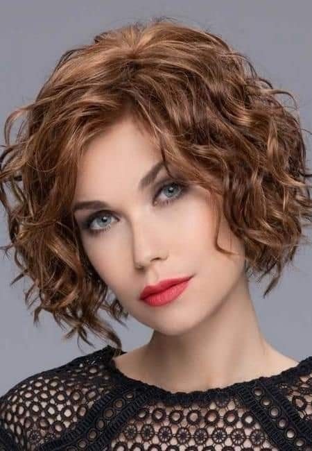 Curly Auburn Bob