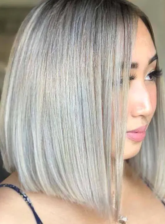 Silver Blonde Bob Hairstyle