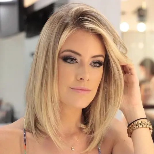 Blonde Angled Bob Hairstyle