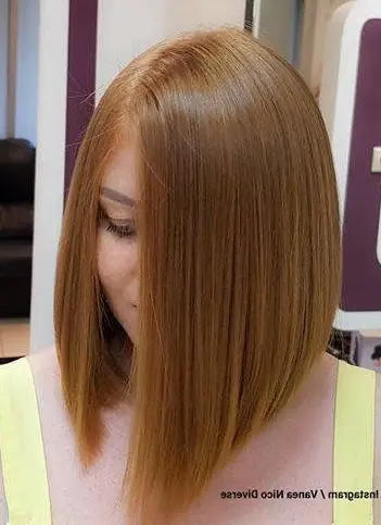 Caramel Straight Bob Hairstyle