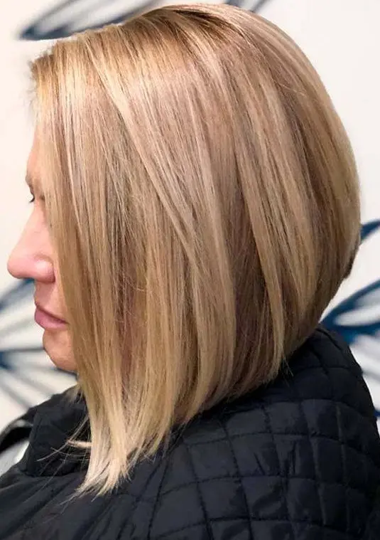 Classic Blonde Angled Bob Hairstyle