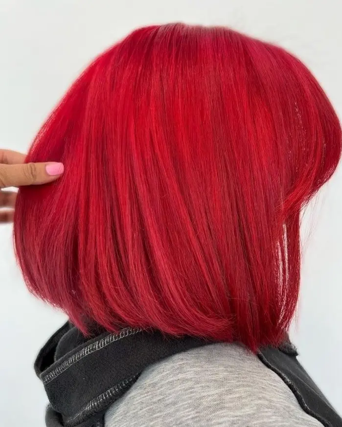 Vibrant Red Bob Hairstyle