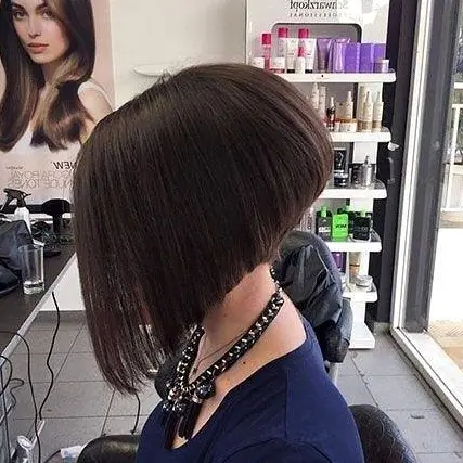 Angled Bob with Dark Brown Base Hairstyle