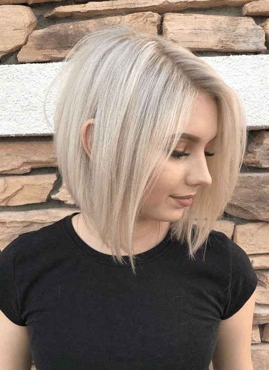 Platinum Textured Bob Hairstyle