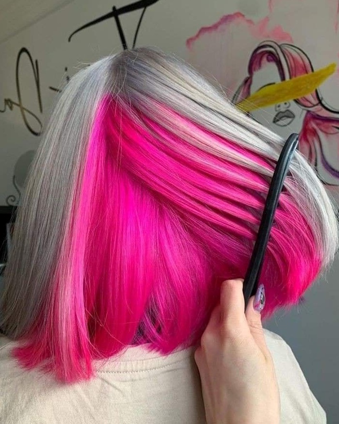 Bold Pink Underlayer Bob Hairstyle