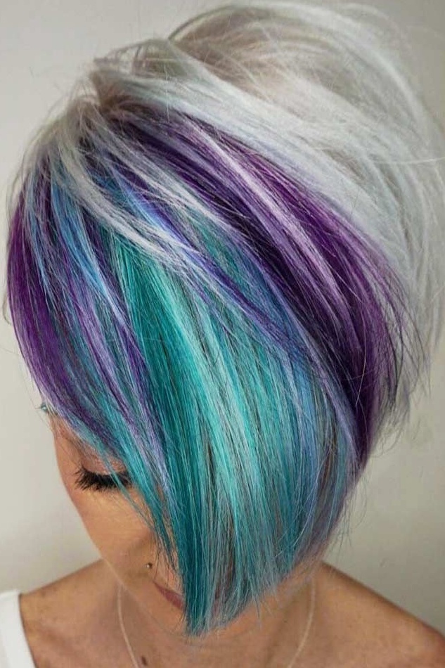 Colorful Layered Bob Hairstyle