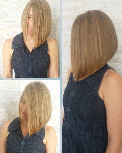 Asymmetrical Blonde Bob Hairstyle