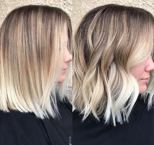 Blonde Ombre Highlights on Short Hair Hairstyle