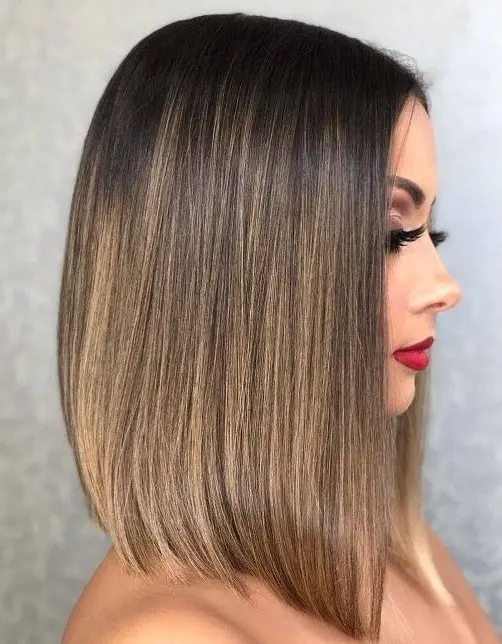 Smooth Balayage on Bob Cut Hairstyle