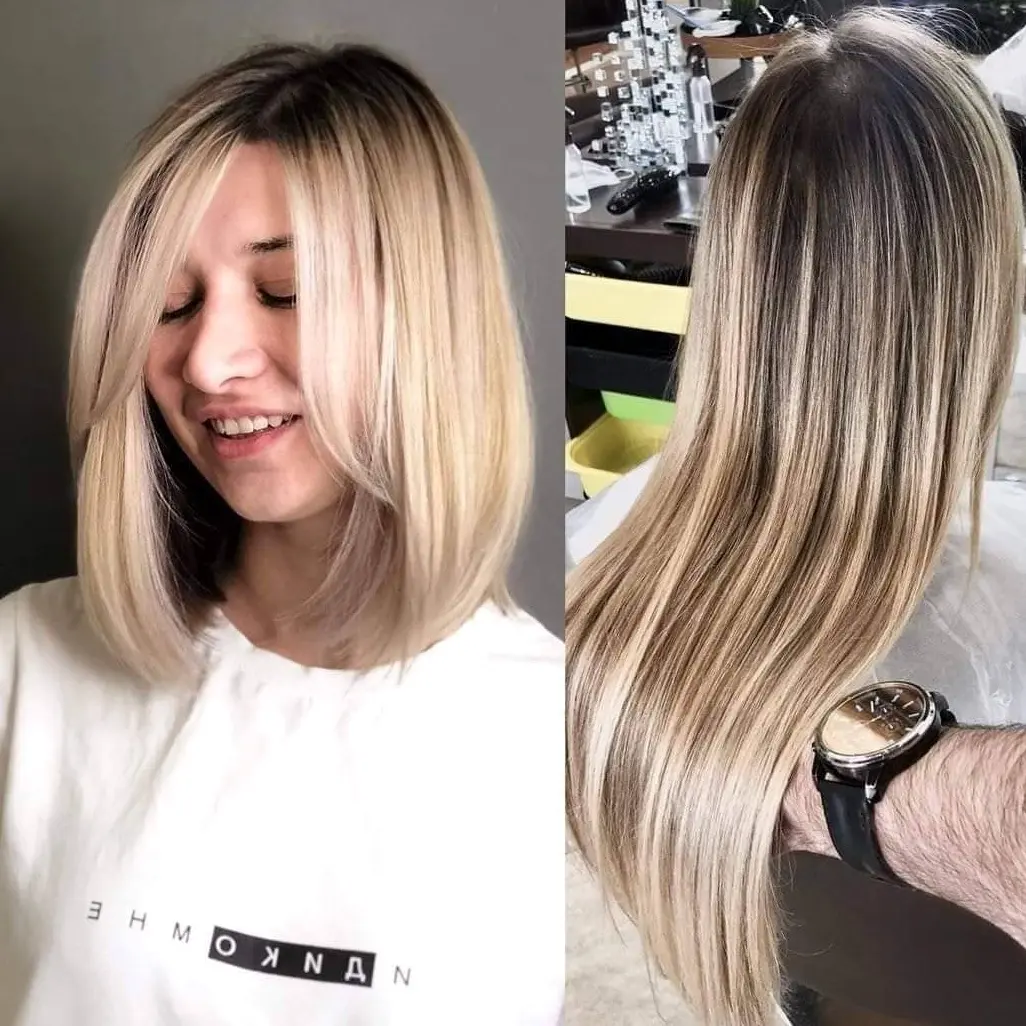 Blonde Highlights on Bob and Long Hair Hairstyle