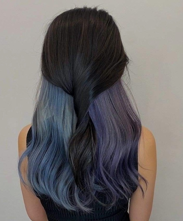 Blue and Purple Underlayers Hairstyle