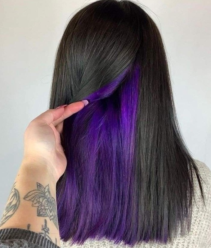 Bold Purple Underlayer Hairstyle