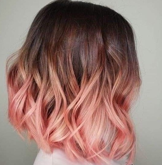 Peachy Ombre Waves Hairstyle