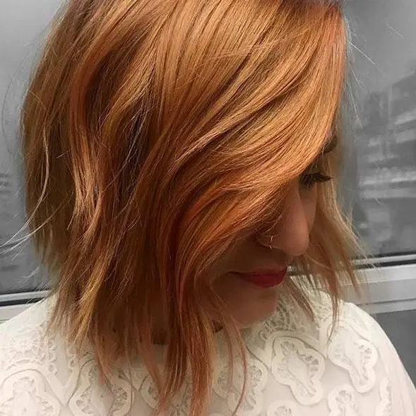 Copper Layered Bob Hairstyle