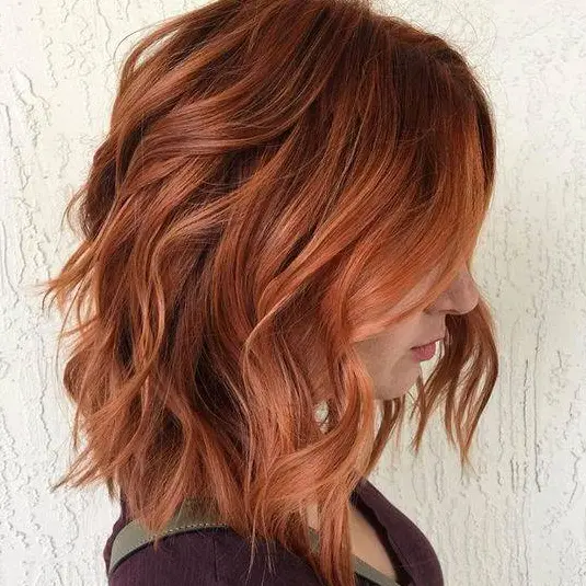 Auburn Layered Waves Hairstyle