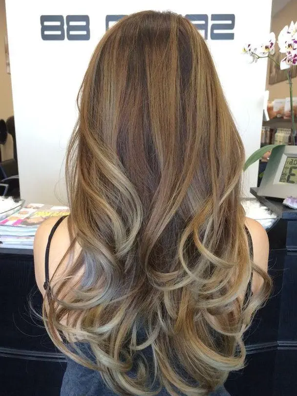 Long Layers with Blonde Tips Hairstyle