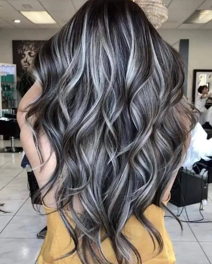 Silver Ash Waves Hairstyle