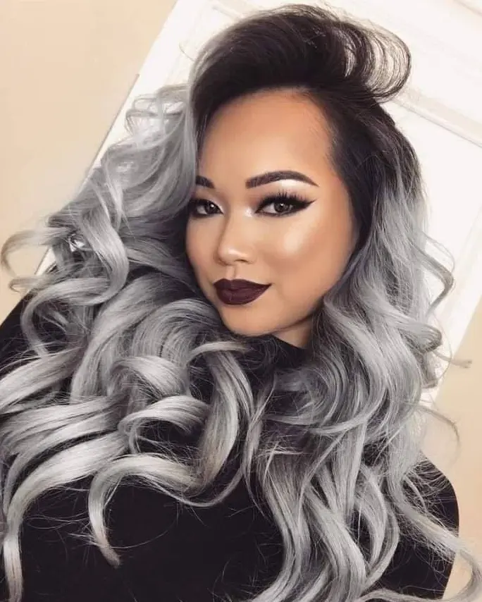 Glamorous Silver Waves Hairstyle