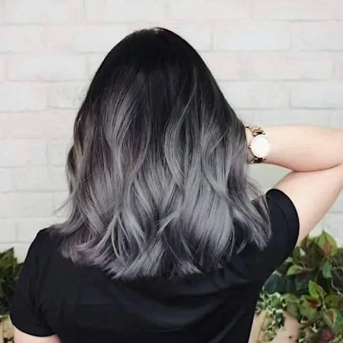 Silver Ombre Waves Hairstyle