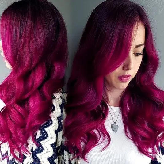 Magenta Waves Hairstyle