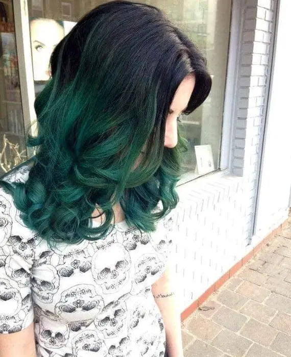 Emerald Green Waves Hairstyle