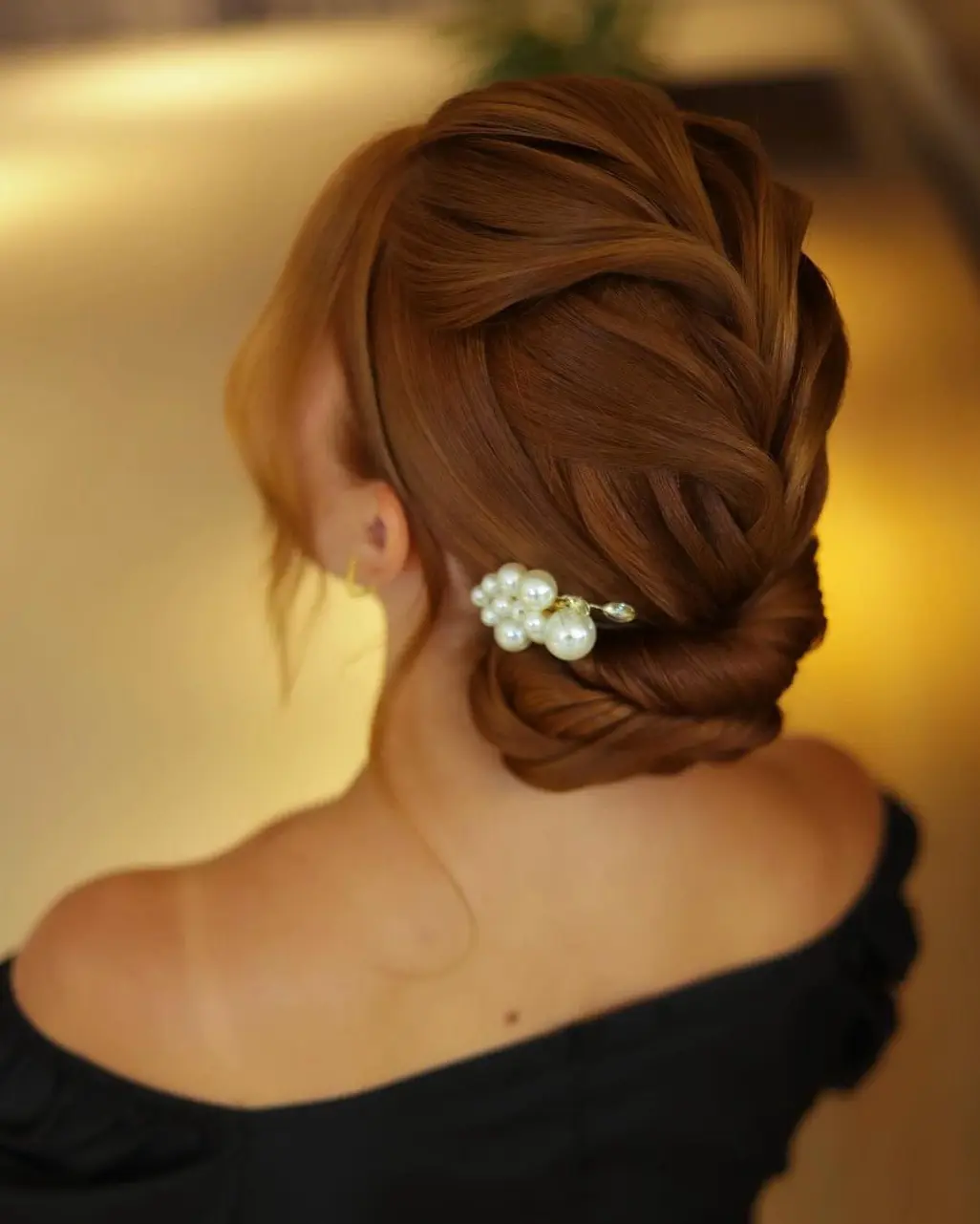 Braided Updo with Pearl Pin