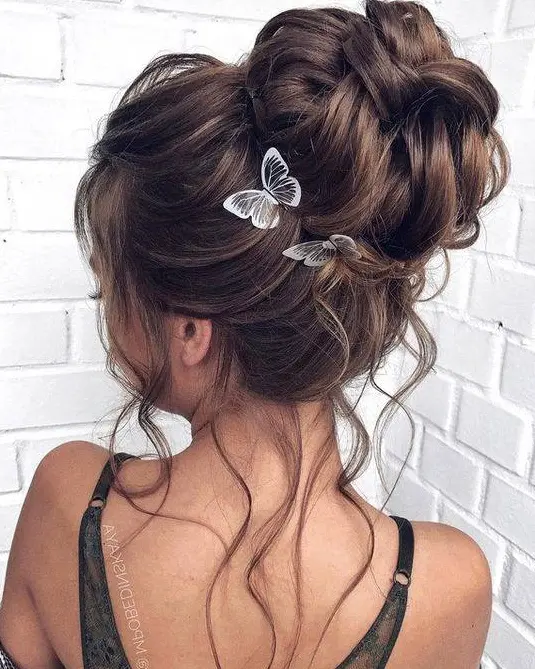 Butterfly Adorned Messy Bun