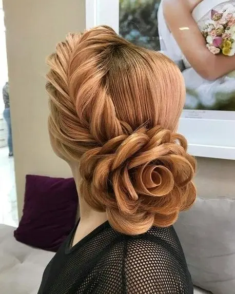 Elegant Rose Bun Updo